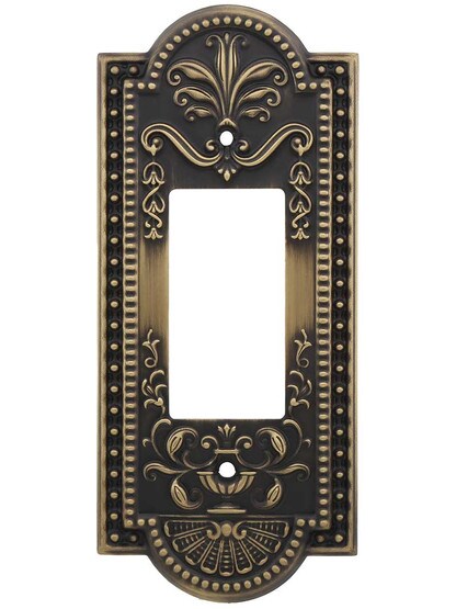 Como Single GFI Cover Plate in Antique Brass.